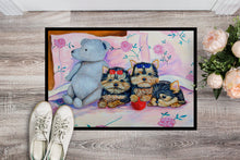 Load image into Gallery viewer, Yorkie Puppies three in a row Indoor Outdoor Mat 18x27 Doormat
