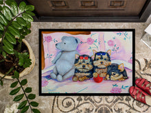 Load image into Gallery viewer, Yorkie Puppies three in a row Indoor Outdoor Mat 18x27 Doormat