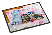 Load image into Gallery viewer, Yorkie Puppies three in a row Indoor Outdoor Mat 18x27 Doormat