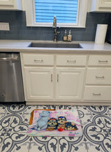 Load image into Gallery viewer, Yorkie Puppies three in a row Machine Washable Memory Foam Mat 7192RUG
