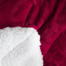 Load image into Gallery viewer, Tache Holiday Red Microfleece with Sherpa Back Throw Blanket (HRDMF)