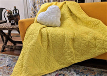 Load image into Gallery viewer, DaDa Bedding Reversible Sunny Yellow Quilt Throw Blanket