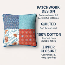 Load image into Gallery viewer, DaDa Bedding Set of 2-Pieces Bohemian Vibes Patchwork Floral Throw Pillow Covers, 18" x 18" (JHW878)