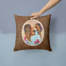 Load image into Gallery viewer, Papillon Rose Throw Pillow - 14x14 Decorative Pillow – Art for Your Home &amp; Patio 7200PW1414