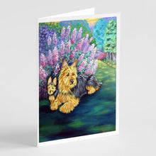 Load image into Gallery viewer, Australian Terrier and Puppy  Greeting Cards -  Blank Note Cards – 8-Pack of Artist-Designed Cards with Envelopes