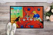 Load image into Gallery viewer, Airedale Terrier with lady in the kitchen Doormat Doormat - Large 24x36 – Indoor/Outdoor Floor Mat