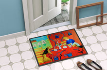 Load image into Gallery viewer, Airedale Terrier with lady in the kitchen Doormat Doormat - Large 24x36 – Indoor/Outdoor Floor Mat