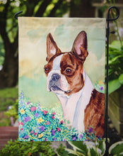 Load image into Gallery viewer, Red and White Boston Terrier Garden Flag – Decorative Outdoor Yard Flag