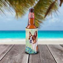 Load image into Gallery viewer, Red and White Boston Terrier Slim Can Hugger – Fun &amp; Functional Drink Coolers 7222MUK