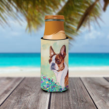Load image into Gallery viewer, Red and White Boston Terrier Slim Can Hugger – Fun &amp; Functional Drink Coolers 7222MUK
