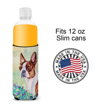 Load image into Gallery viewer, Red and White Boston Terrier Slim Can Hugger – Fun &amp; Functional Drink Coolers 7222MUK