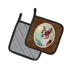 Load image into Gallery viewer, Red and White Boston Terrier Pot Holders - Set of 2 Decorative Kitchen Helpers | Made in the USA 7222PTHD