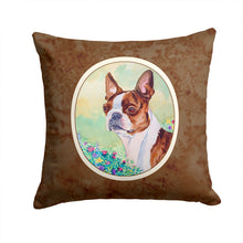 Load image into Gallery viewer, Red and White Boston Terrier Throw Pillow - 14x14 Decorative Pillow – Art for Your Home &amp; Patio 7222PW1414