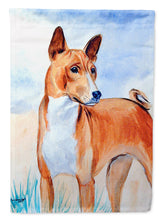 Load image into Gallery viewer, Red Basenji Flag Canvas House Size