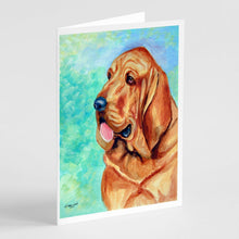 Load image into Gallery viewer, Bloodhound  Greeting Cards -  Blank Note Cards – 8-Pack of Artist-Designed Cards with Envelopes