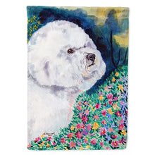Load image into Gallery viewer, Bichon Frise in the flowers Flag Canvas House Size
