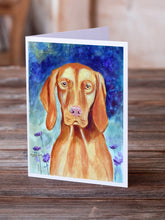 Load image into Gallery viewer, Vizsla Greeting Cards -  Blank Note Cards – 8-Pack of Artist-Designed Cards with Envelopes