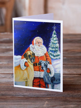 Load image into Gallery viewer, Santa Claus with Great Dane  Greeting Cards -  Blank Note Cards – 8-Pack of Artist-Designed Cards with Envelopes