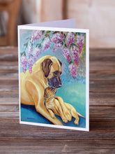 Load image into Gallery viewer, Great Dane and puppy  Greeting Cards -  Blank Note Cards – 8-Pack of Artist-Designed Cards with Envelopes