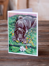 Load image into Gallery viewer, Blue Great Dane  Greeting Cards -  Blank Note Cards – 8-Pack of Artist-Designed Cards with Envelopes