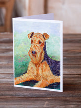 Load image into Gallery viewer, Airedale Terrier Greeting Cards -  Blank Note Cards – 8-Pack of Artist-Designed Cards with Envelopes