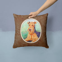 Load image into Gallery viewer, Airedale Terrier Throw Pillow - 14x14 Decorative Pillow – Art for Your Home &amp; Patio 7239PW1414