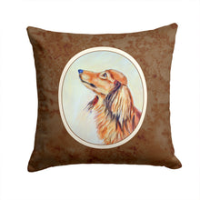 Load image into Gallery viewer, Long Haired Red Dachshund Throw Pillow - 14x14 Decorative Pillow – Art for Your Home &amp; Patio 7240PW1414