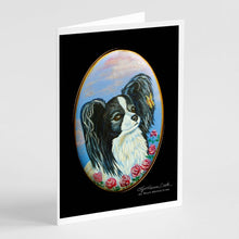 Load image into Gallery viewer, Black and White Papillon Greeting Cards -  Blank Note Cards – 8-Pack of Artist-Designed Cards with Envelopes