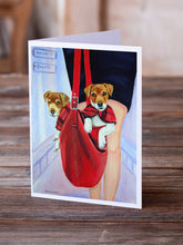 Load image into Gallery viewer, Jack Russell Terrier  Greeting Cards -  Blank Note Cards – 8-Pack of Artist-Designed Cards with Envelopes