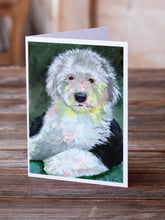 Load image into Gallery viewer, Old English Sheepdog  Greeting Cards -  Blank Note Cards – 8-Pack of Artist-Designed Cards with Envelopes