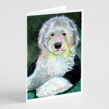 Load image into Gallery viewer, Old English Sheepdog  Greeting Cards -  Blank Note Cards – 8-Pack of Artist-Designed Cards with Envelopes