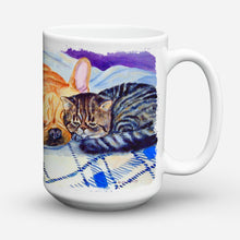 Load image into Gallery viewer, Cat Dishwasher Safe Microwavable Ceramic Coffee Mug 15 ounce 7257CM15