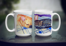 Load image into Gallery viewer, Cat Dishwasher Safe Microwavable Ceramic Coffee Mug 15 ounce 7257CM15
