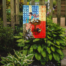 Load image into Gallery viewer, Lady with her Pug Garden Flag – Decorative Outdoor Yard Flag