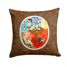 Load image into Gallery viewer, Lady with her Pug Throw Pillow - 14x14 Decorative Pillow – Art for Your Home &amp; Patio 7259PW1414