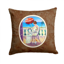 Load image into Gallery viewer, Lady with her Japanese Chin Throw Pillow - 14x14 Decorative Pillow – Art for Your Home &amp; Patio 7260PW1414