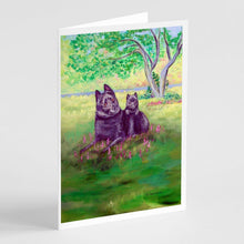 Load image into Gallery viewer, Schipperke and puppy  Greeting Cards -  Blank Note Cards – 8-Pack of Artist-Designed Cards with Envelopes