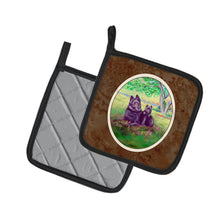 Load image into Gallery viewer, Schipperke and puppy Pot Holders - Set of 2 Decorative Kitchen Helpers | Made in the USA 7263PTHD