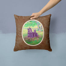 Load image into Gallery viewer, Schipperke and puppy Throw Pillow - 14x14 Decorative Pillow – Art for Your Home &amp; Patio 7263PW1414