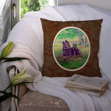 Load image into Gallery viewer, Schipperke and puppy Throw Pillow - 14x14 Decorative Pillow – Art for Your Home &amp; Patio 7263PW1414