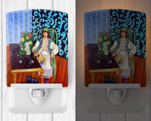 Load image into Gallery viewer, Lady with her Pug Ceramic Night Light 7265CNL