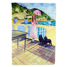 Load image into Gallery viewer, Lady with her Schipperke Flag Canvas House Size