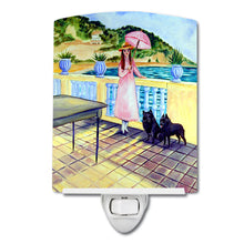Load image into Gallery viewer, Lady with her Schipperke Ceramic Night Light 7267CNL
