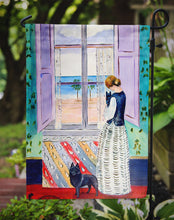 Load image into Gallery viewer, Lady with her Schipperke Garden Flag – Decorative Outdoor Yard Flag