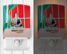 Load image into Gallery viewer, Lady with her Schipperke Ceramic Night Light 7269CNL