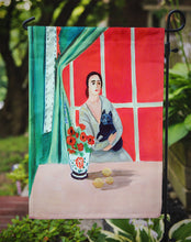 Load image into Gallery viewer, Lady with her Schipperke Garden Flag – Decorative Outdoor Yard Flag