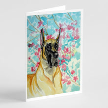 Load image into Gallery viewer, Fawn Great Dane  Greeting Cards -  Blank Note Cards – 8-Pack of Artist-Designed Cards with Envelopes