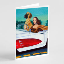 Load image into Gallery viewer, Great Dane with Mona Lisa Greeting Cards -  Blank Note Cards – 8-Pack of Artist-Designed Cards with Envelopes