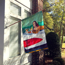 Load image into Gallery viewer, Mona Lisa with  Corgi Flag Canvas House Size