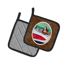 Load image into Gallery viewer, Mona Lisa with  Corgi Pot Holders - Set of 2 Decorative Kitchen Helpers | Made in the USA 7284PTHD